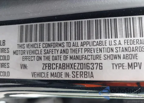 2014 Fiat 500L Easy из США, поврежденный, VIN ZFBCFABHXEZ016376